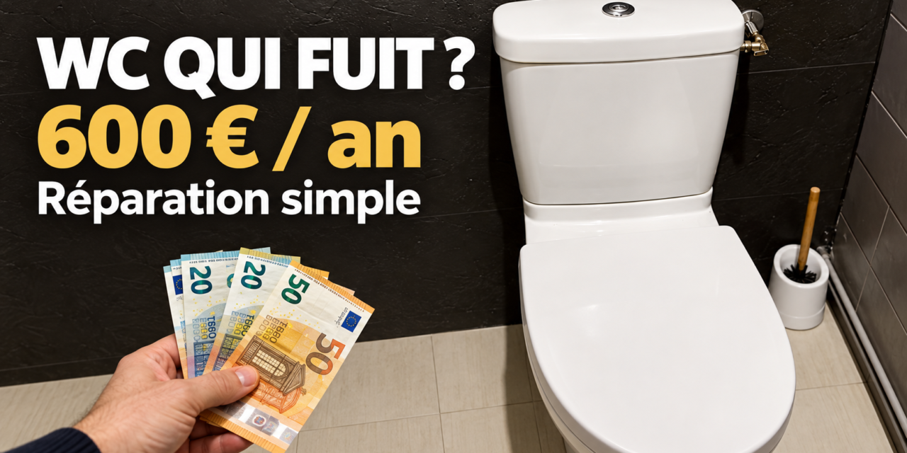 WC qui fuit = 600€/an gaspillés : réparation simple