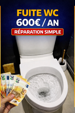WC qui fuit = 600€/an gaspillés : réparation simple