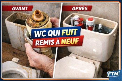 WC qui fuit : remplacement complet du mécanisme de chasse
